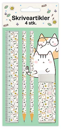 Skriveartikler Cutie the cat 4 pk