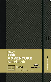 Notatbok Flex sort/grå linj 17x24 cm