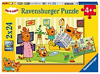 Puslespill 2x24 Hjemme med katter