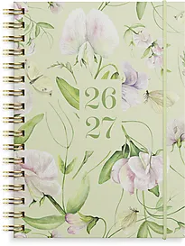 Kalender GRIEG A6 26/27 blomst grønn