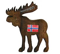 Magnet elg brun Norway flagg