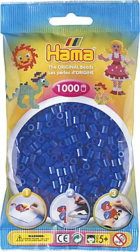 Perler Hama Midi 1000 stk blå neon