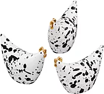 Dekor Splash minihøner 3 pk hvit/svart