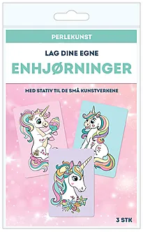 Perlekunst enhjørninger 13x18cm 3pk