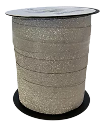 Gavebånd 20m x 10mm glitter sølv