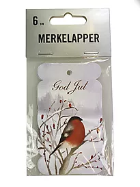 Merkelapp dompap god jul 6p
