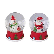 Snøkule nisse/snømann Ø4,5cm assortert