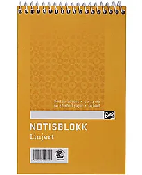 Notisblokk EMO spiral 9x14cm 50bl linjer