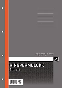 Ringpermblokk EMO A4 70g 80bl linjer