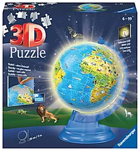 Puslespill 3D 108 Barnas globe nattlys