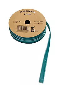 Tekstilbånd velur 3m x 1cm turkis