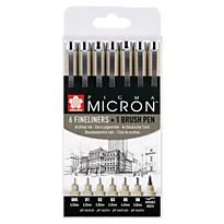 Filtpenn Sakura Pigma Micron 6+1 sort