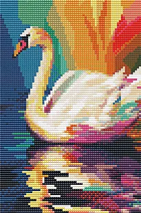 Perlekunst svane 20x30cm lerret