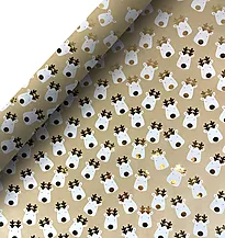 Gavepapir 2M kraft folie reinsdyr hvit