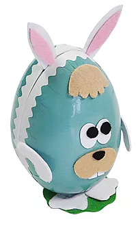 Påskeegg lag-selv kanin 9cm blå