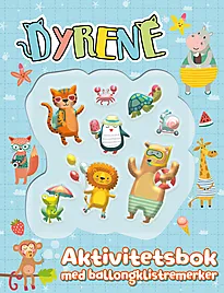 Akt.bok dyr m/ballongstickers blå