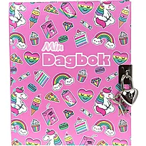 Dagbok m/lås Tinka unicorn