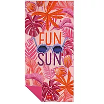 Strandhåndkle palmeblader 85x180cm rosa