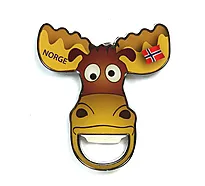 Magnet flaskeåpner elg med flag