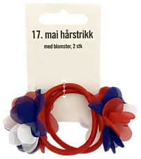 Hårstrikker 17.mai m/blomster 2pk
