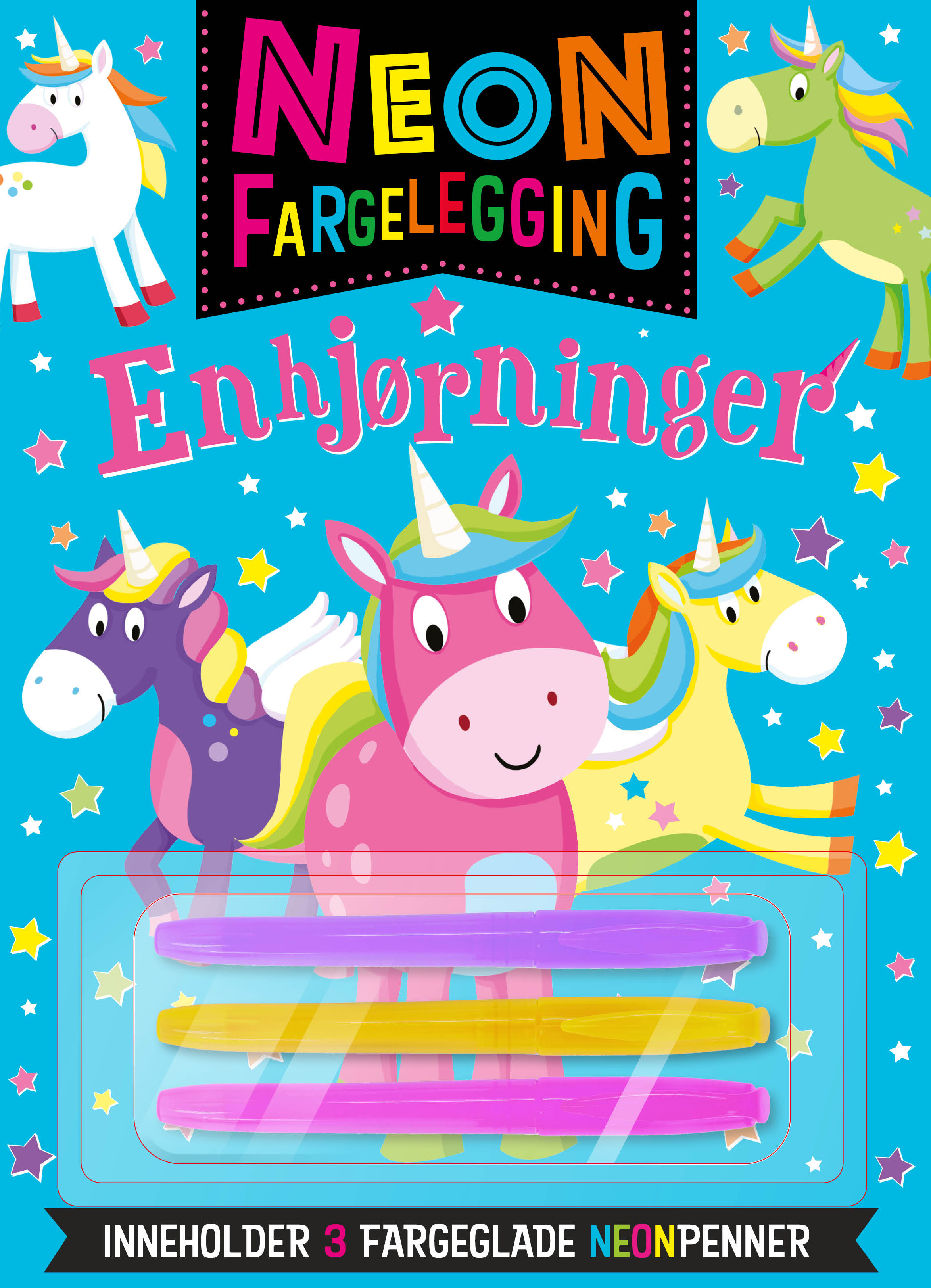Enhjørninger Neon fargelegging