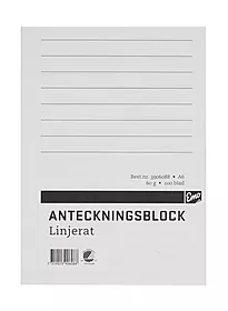 Kladdeblokk EMO A6 60g 100 blad linjer