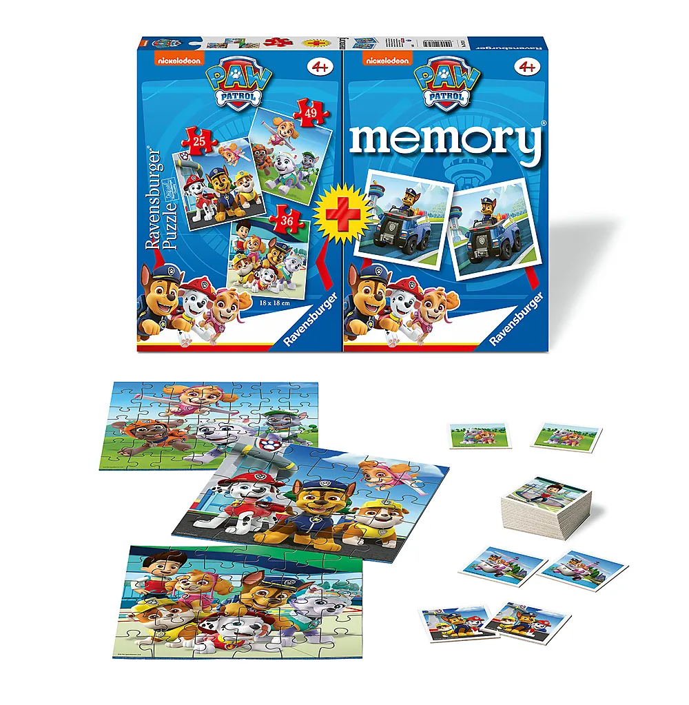 Memory (1)+puslespill (3) Paw Patrol