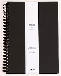 Spiralbok GRIEG A4 160s linjer sort