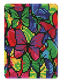 Perlekunst sommerfugler 13x18cm fargerik