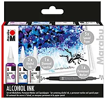 Alkoholblekk Marabu blått temasett