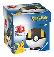 Puslespill 3D 54 Pokémon Ball sort/hvit