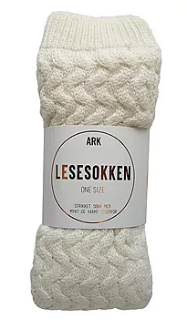 Lesesokken ARK strikk hvit onesize