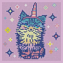 Perlekunst glitter katt 20x20cm