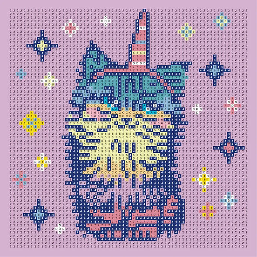 Perlekunst glitter katt 20x20cm