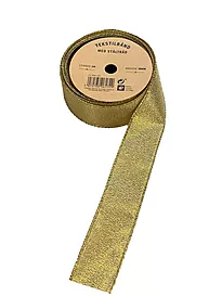 Tekstilbånd lux m/ståltråd 2mx38mm gull