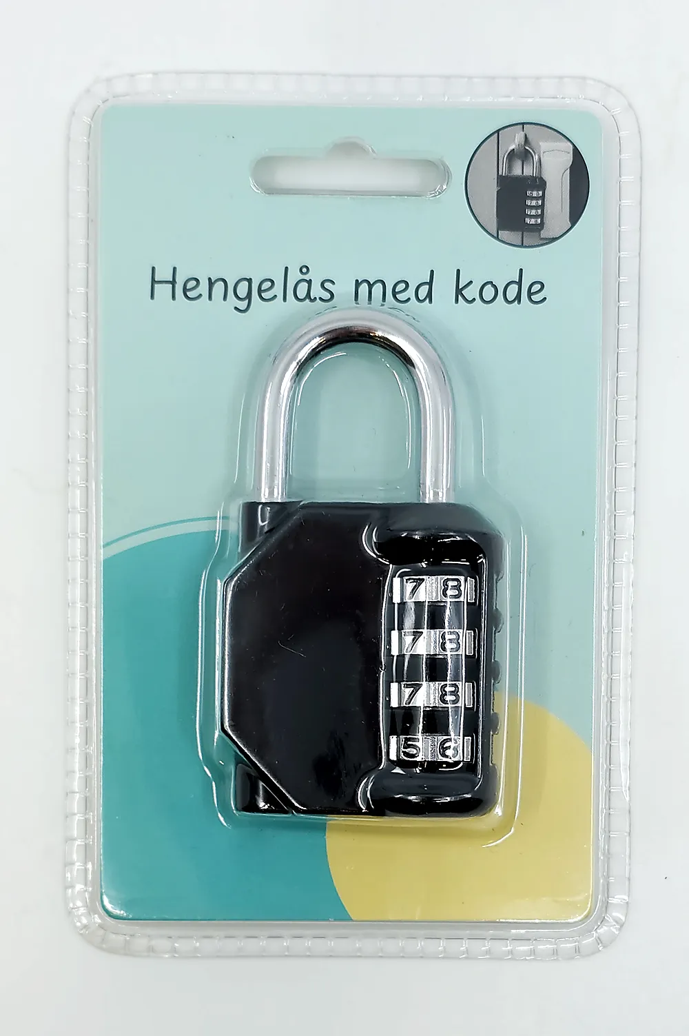 Hengelås sort 8 cm