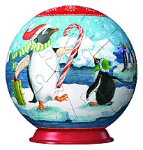 Puslespill 54 3D ball juledyr 12 ass
