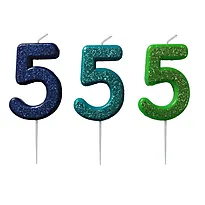 Kakelys 5 m/glitter blå/grønn