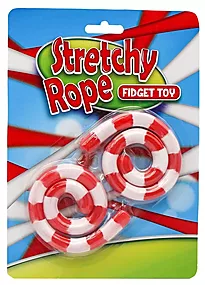 Fidget Stretchy tau rød hvit 2pk