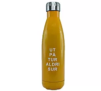 Termoflaske gul Ut på tur aldri sur