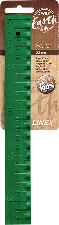Linjal Linex earth 22cm grønn