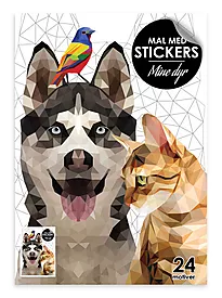 Malebok mal med stickers A4 mine dyr
