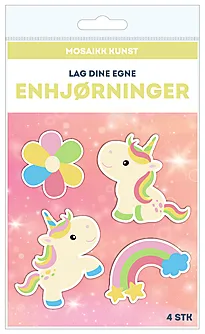 Hobbysett mosaikk enhjørning 4pk