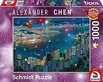 Puslespill 1000 Fyrverkeri over HongKong