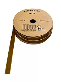 Tekstilbånd velur 3m x 1cm oker
