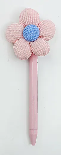 Kulepenn med stoffblomst