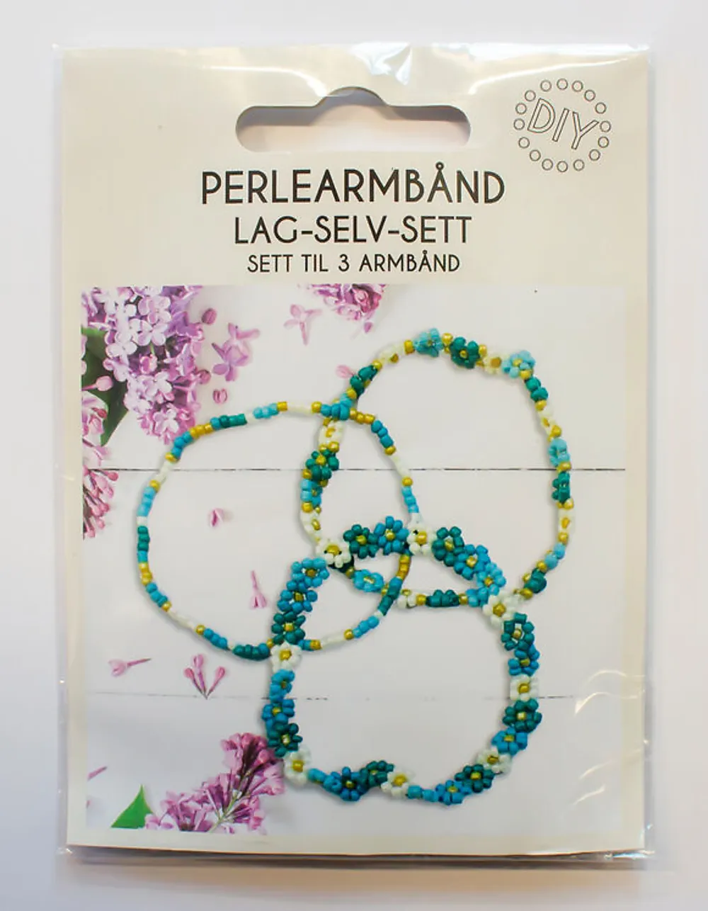 Perlearmbånd DIY små Blå 3stk