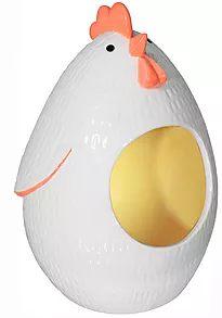 Krukke Gullefia høne hvit 18 cm