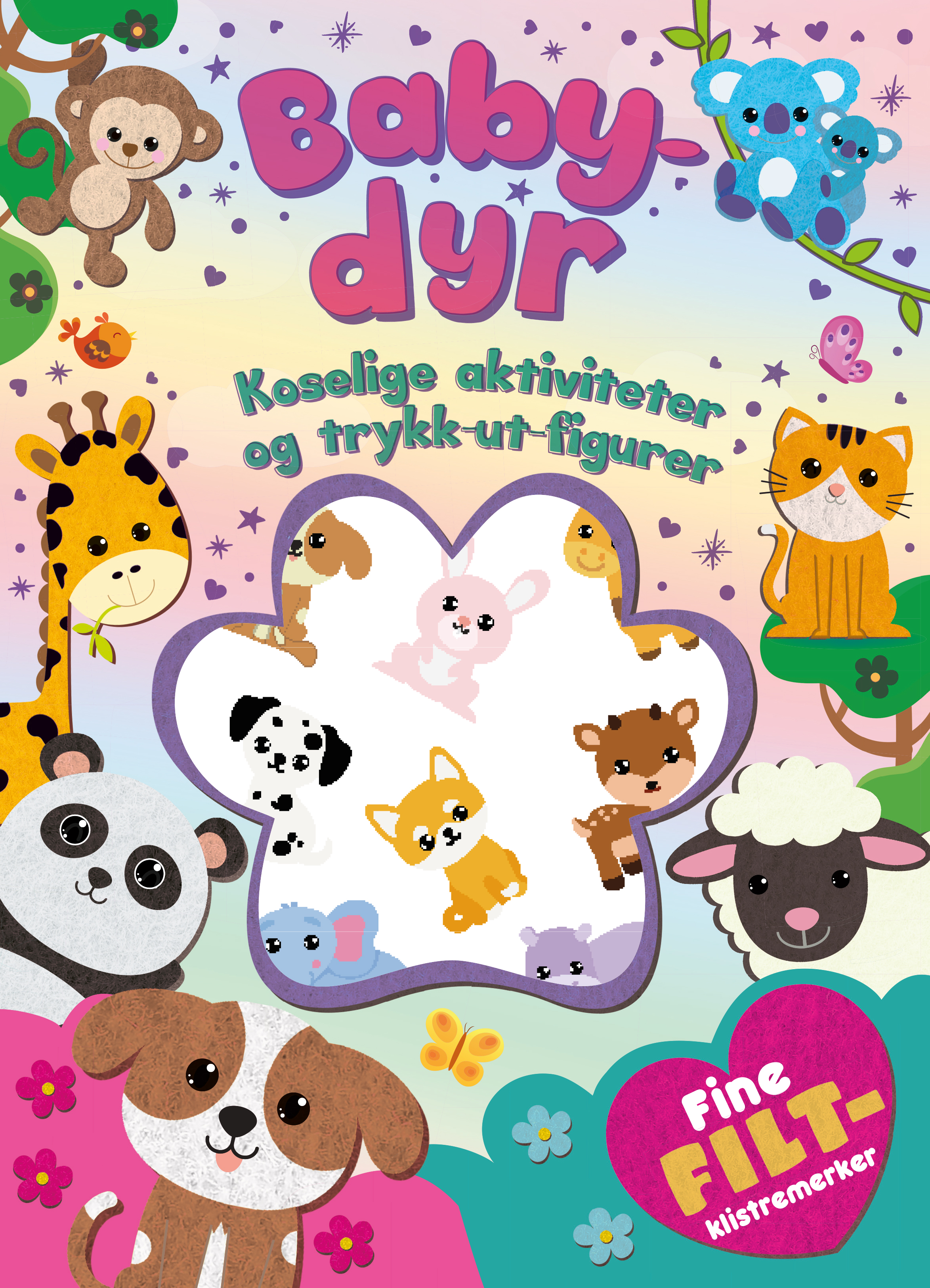 Aktivitetsbok babydyr m/filtstickers