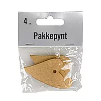 Pakkepynt hjerte 4 stk gull